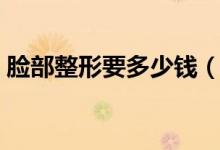 脸部整形要多少钱（科技发到越来越实惠了）