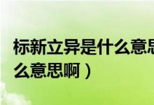 标新立异是什么意思解释一下（标新立异是什么意思啊）