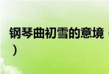 钢琴曲初雪的意境（钢琴曲初雪表达什么意思）