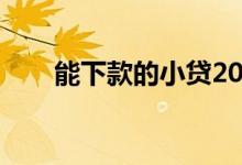 能下款的小贷2021（能下款的小贷）