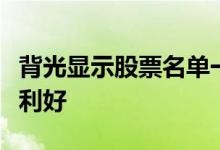 背光显示股票名单一览哪些背光显示概念股票利好
