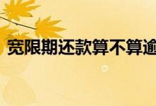 宽限期还款算不算逾期 宽限期还款算逾期吗