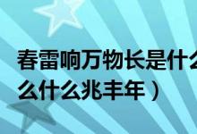 春雷响万物长是什么意思（绵绵春雨润万物什么什么兆丰年）