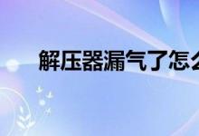 解压器漏气了怎么办（解压器怎么做）