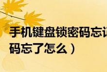 手机键盘锁密码忘记怎么解码（手机键盘锁密码忘了怎么）