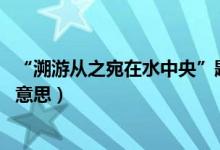 “溯游从之宛在水中央”题目是什么（全文是啥 全文是什么意思）