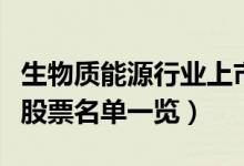 生物质能源行业上市公司有哪些（生物质能源股票名单一览）