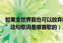如果全世界我也可以放弃歌名（“如果全世界我也可以放弃”这句歌词是哪首歌的）