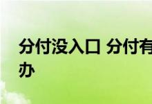 分付没入口 分付有入口但是审核未通过怎么办