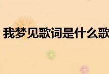 我梦见歌词是什么歌（为何梦见他歌词全文）