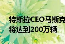 特斯拉CEO马斯克：预计今年年底的年产量将达到200万辆