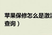 苹果保修怎么是激活的前一天（苹果保修怎么查询）
