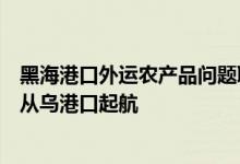 黑海港口外运农产品问题联合协调中心：已授权三艘运粮船从乌港口起航