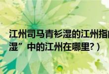 江州司马青衫湿的江州指的什么地方（诗句“江州司马青衫湿”中的江州在哪里?）