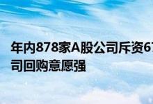 年内878家A股公司斥资678亿元回购股份战略性新兴产业公司回购意愿强