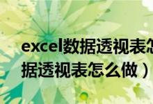 excel数据透视表怎么做分类汇总（excel数据透视表怎么做）
