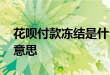 花呗付款冻结是什么意思 蚂蚁花呗冻结什么意思