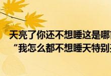 天亮了你还不想睡这是哪首歌的歌词（那首歌开头的歌词是“我怎么都不想睡天特别亮也特别的黑”）