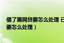 借了黑网贷要怎么处理 已经还款 可以追回吗（借了黑网贷要怎么处理）