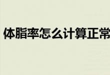 体脂率怎么计算正常范围（体脂率怎么计算）