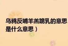 乌鸦反哺羊羔跪乳的意思（羔羊跪乳是什么意思和乌鸦反哺是什么意思）