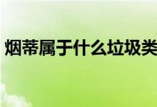 烟蒂属于什么垃圾类型（烟蒂属于什么垃圾）