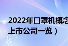 2022年口罩机概念上市公司有哪些（口罩机上市公司一览）