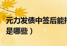 元力发债中签后能挣多少（元力发债中签号码是哪些）