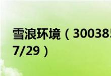 雪浪环境（300385）今日股价多少（2021/7/29）