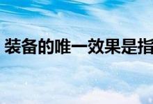装备的唯一效果是指（装备的唯一效果是指）