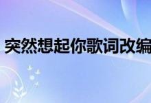 突然想起你歌词改编（突然想起你歌词全文）