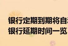 银行定期到期将自动延期（2020年疫情四大银行延期时间一览）