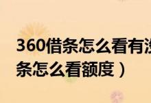 360借条怎么看有没有申请额度成功（360借条怎么看额度）