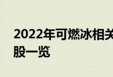 2022年可燃冰相关概念股有哪些可燃冰概念股一览