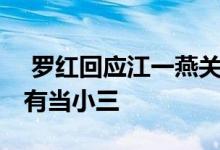  罗红回应江一燕关系 江一燕已有固定家人没有当小三 