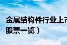 金属结构件行业上市公司有哪些（金属结构件股票一览）