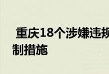  重庆18个涉嫌违规房地产项目被采取行政限制措施 