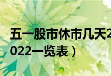 五一股市休市几天2022（五一股市放假安排2022一览表）
