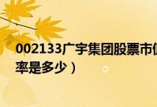 002133广宇集团股票市值是多少（广宇集团股票今日换手率是多少）