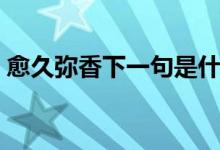 愈久弥香下一句是什么（愈久弥香怎么理解）