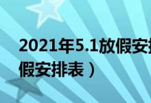 2021年5.1放假安排时间表（2021年五一放假安排表）