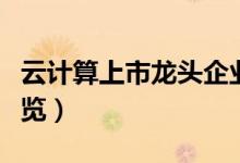 云计算上市龙头企业有哪些（云计算概念股一览）