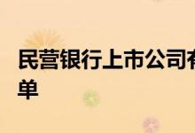 民营银行上市公司有哪些民营银行上市公司名单