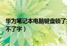 华为笔记本电脑键盘锁了打不了字（华为电脑键盘锁住了打不了字）