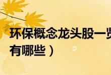 环保概念龙头股一览名单（环保概念龙头股票有哪些）