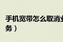 手机宽带怎么取消业务（手机宽带怎么取消业务）