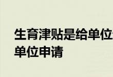 生育津贴是给单位还是个人 是个人申请还是单位申请 