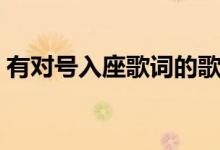 有对号入座歌词的歌（对号入座完整版歌词）