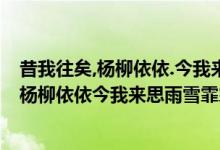 昔我往矣,杨柳依依.今我来思,雨雪霏霏的意思（“昔我往矣杨柳依依今我来思雨雪霏霏”什么意思）
