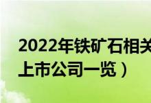 2022年铁矿石相关上市公司有哪些（铁矿石上市公司一览）